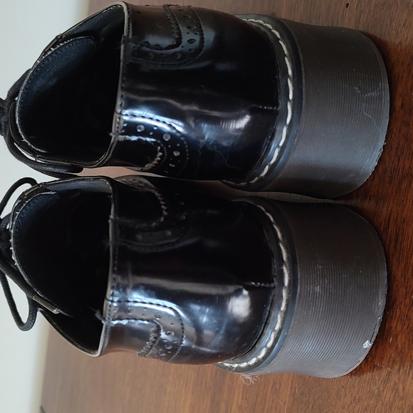 Steve Madden Size 8/38 Black Patent Faux Leather Oxfords - Picture 4 of 6